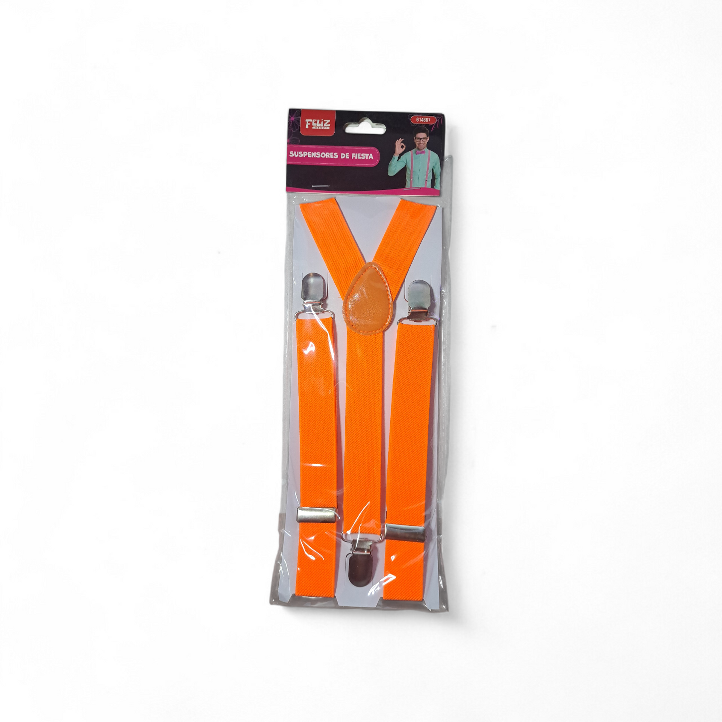 SUSPENSORES DE FIESTA FLUOR NARANJO X1U