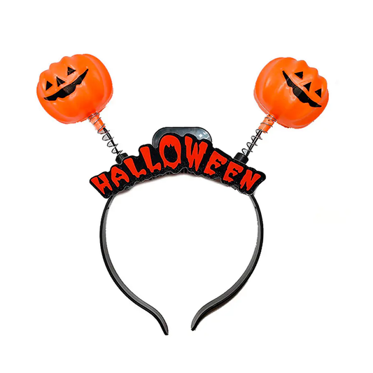 CINTILLO DE CALABAZA HALLOWEEN CON LUZ 12X22CM X1U