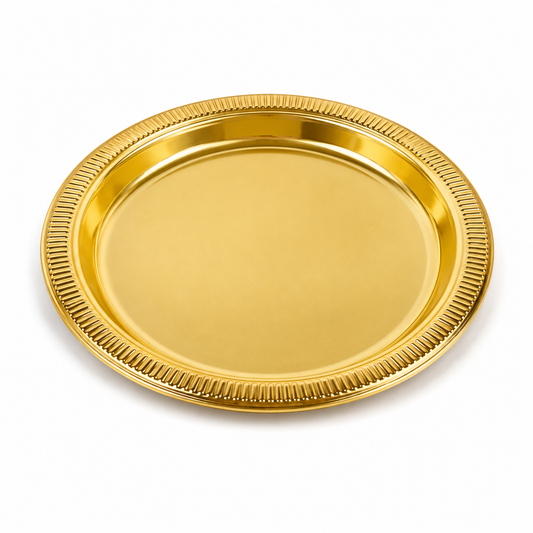 PLATO PLASTICO DORADO 23CM X10U
