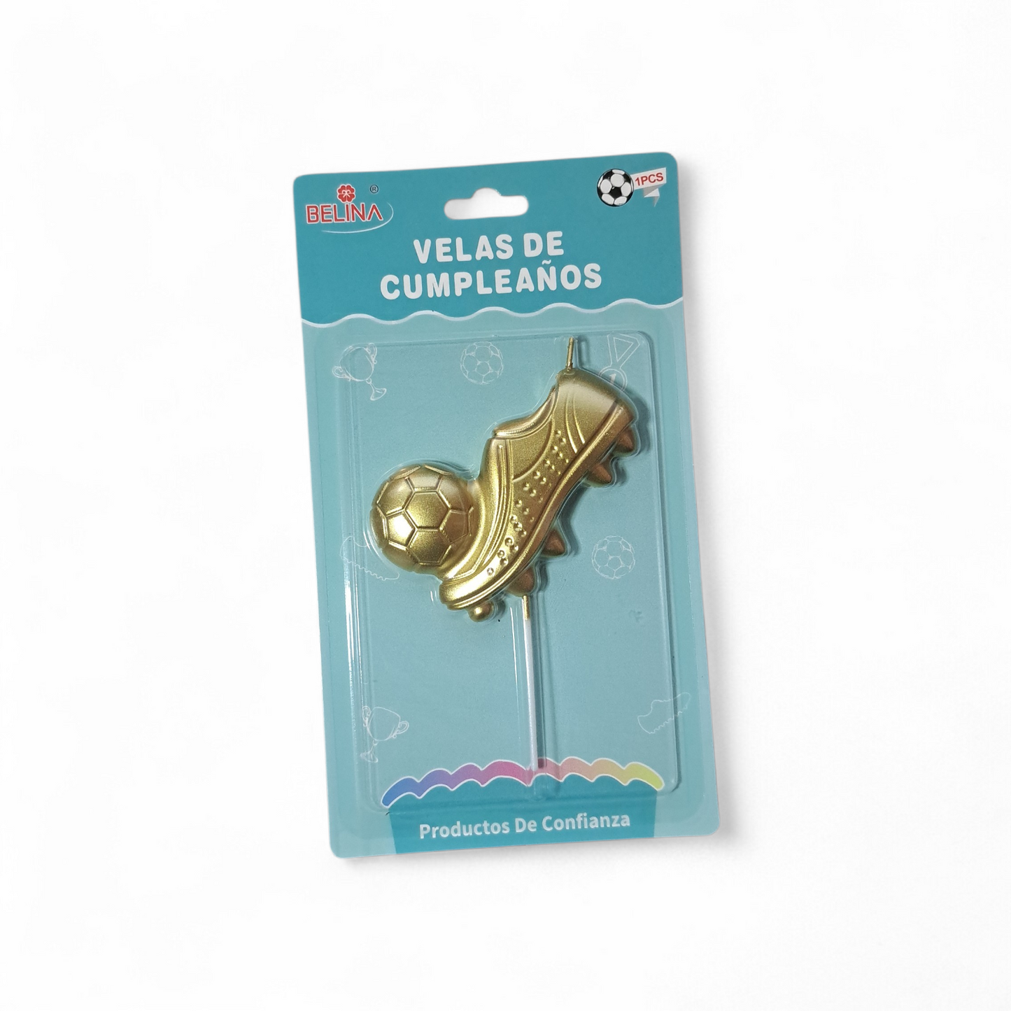 VELA FUTBOL CHUTEADOR DORADO X1U