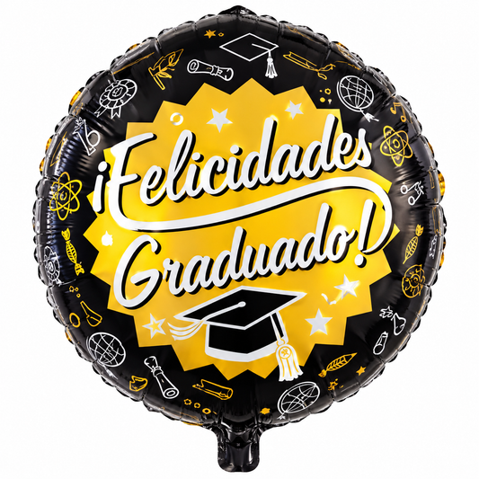 GLOBO METALICO FELICIDADES GRADUADO X1U