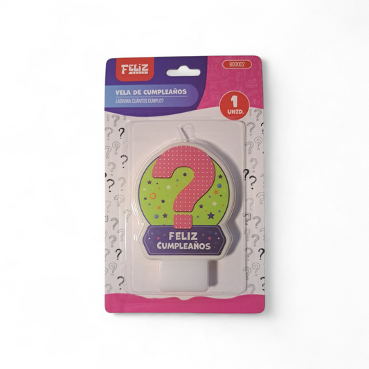 VELA FRASE FELIZ CUMPLEAÑOS "?" X1U