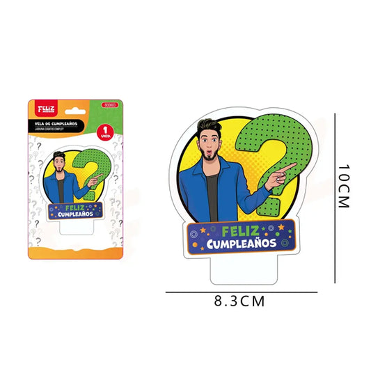 VELA FRASE FELIZ CUMPLEAÑOS "?" X1U