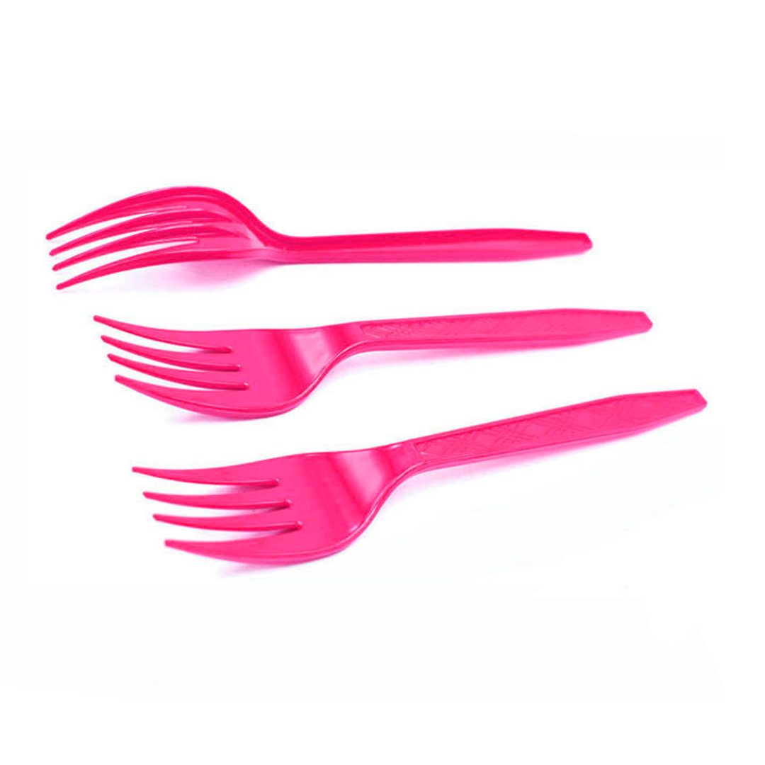 TENEDORES PLASTICO FUCSIA X20U