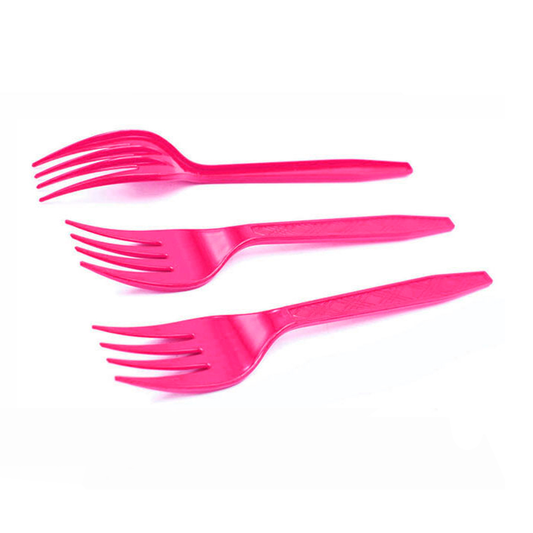 TENEDORES PLASTICO FUCSIA X20U
