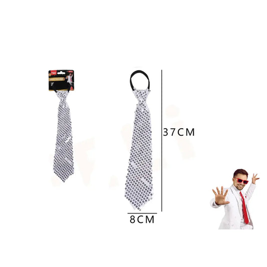 CORBATA DE FIESTA LEMTEJUELA BLANCO 8*37CM X1U