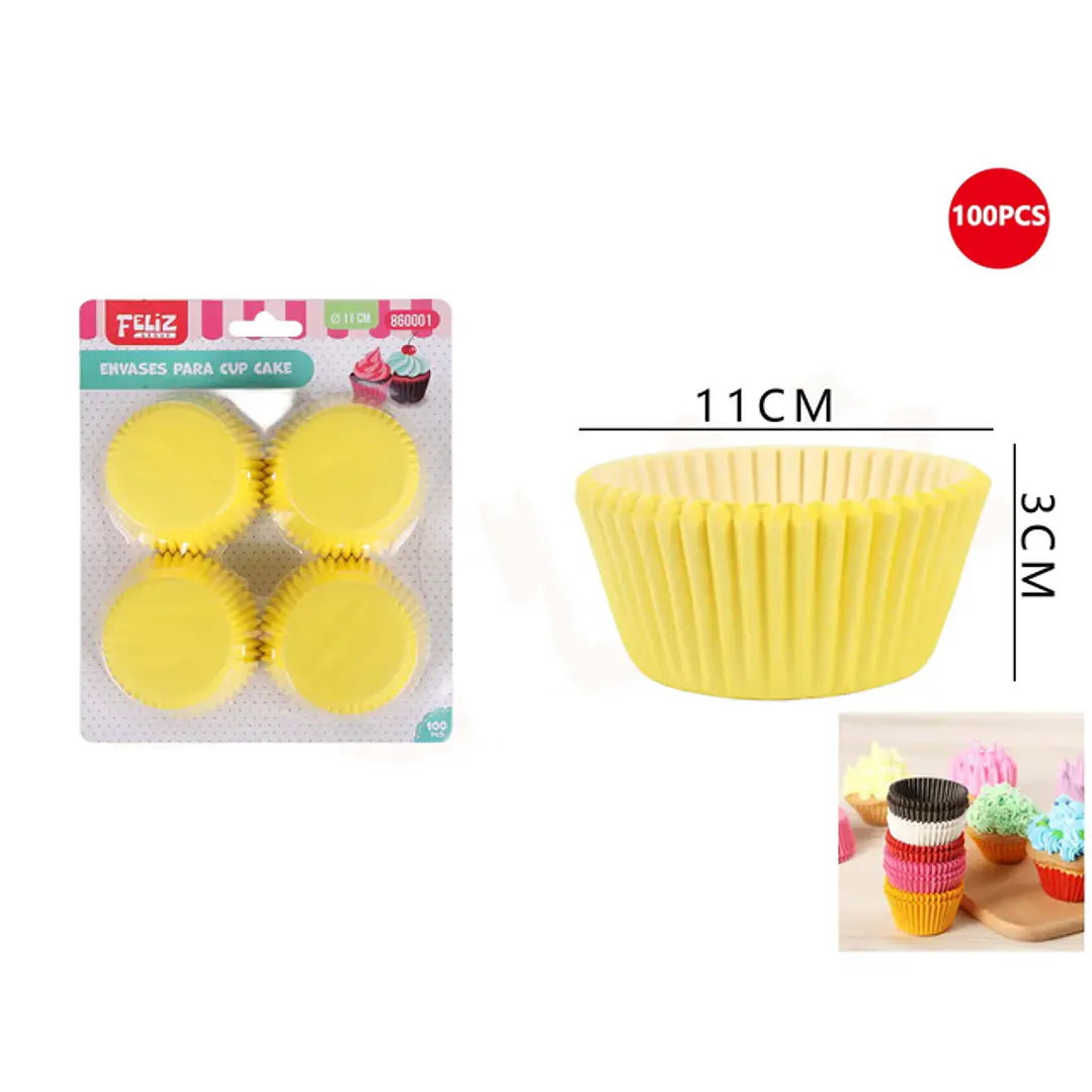 ENVASES CUP CAKE AMARILLO X100U