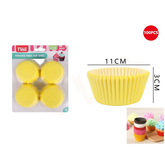 ENVASES CUP CAKE AMARILLO X100U
