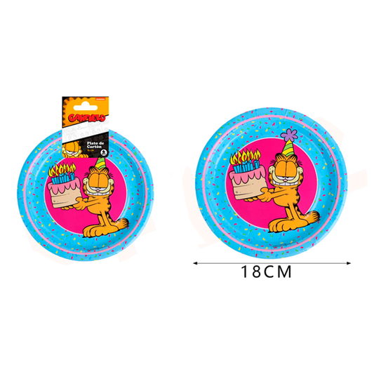 PLATO DE CARTON/GARFIELD 18CM X6U