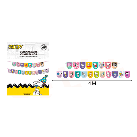 GUIRNALDA DE CUMPLEANOS SNOOPY 4M 20PCS