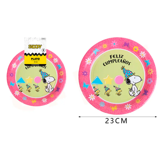 PLATO DE CARTON SNOOPY X6U