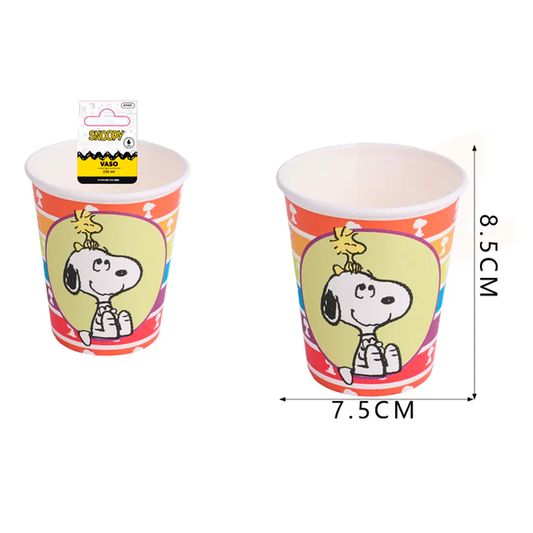 VASO DE PAPEL SNOOPY 250ML X6U