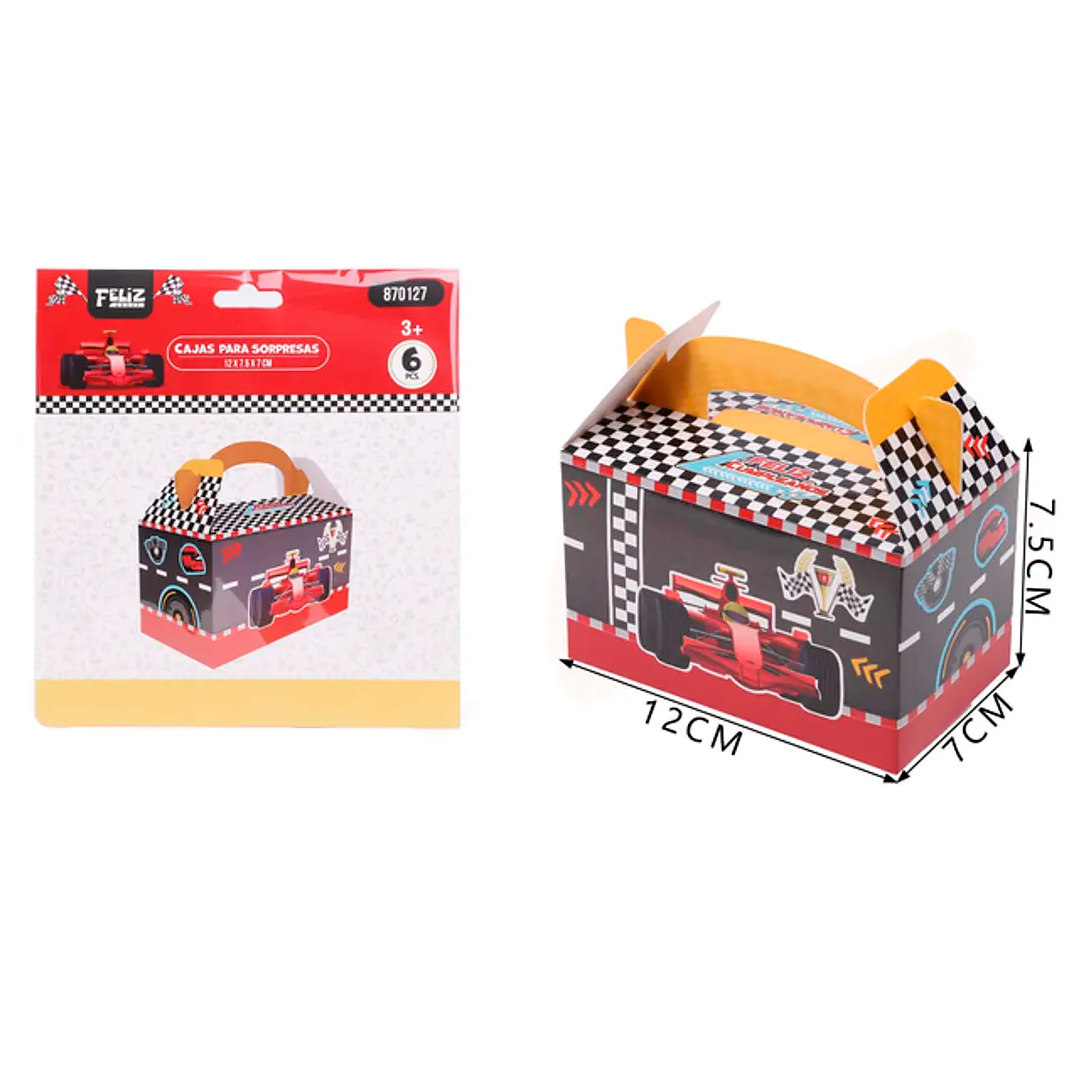 CAJA PARA SORPRESAS AUTOS CARRERA X6U