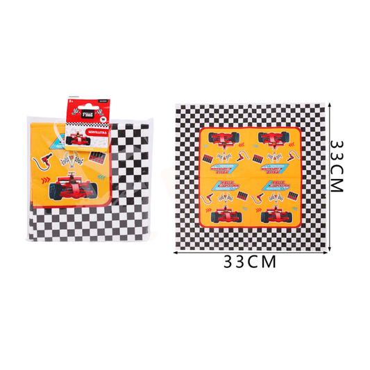 SERVILLETAS AUTOS CARRERA 33x33CM X16U