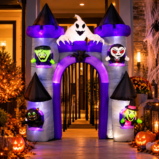 DECO CASTILLO HALLOWEEN INFLABLE LED 270CM