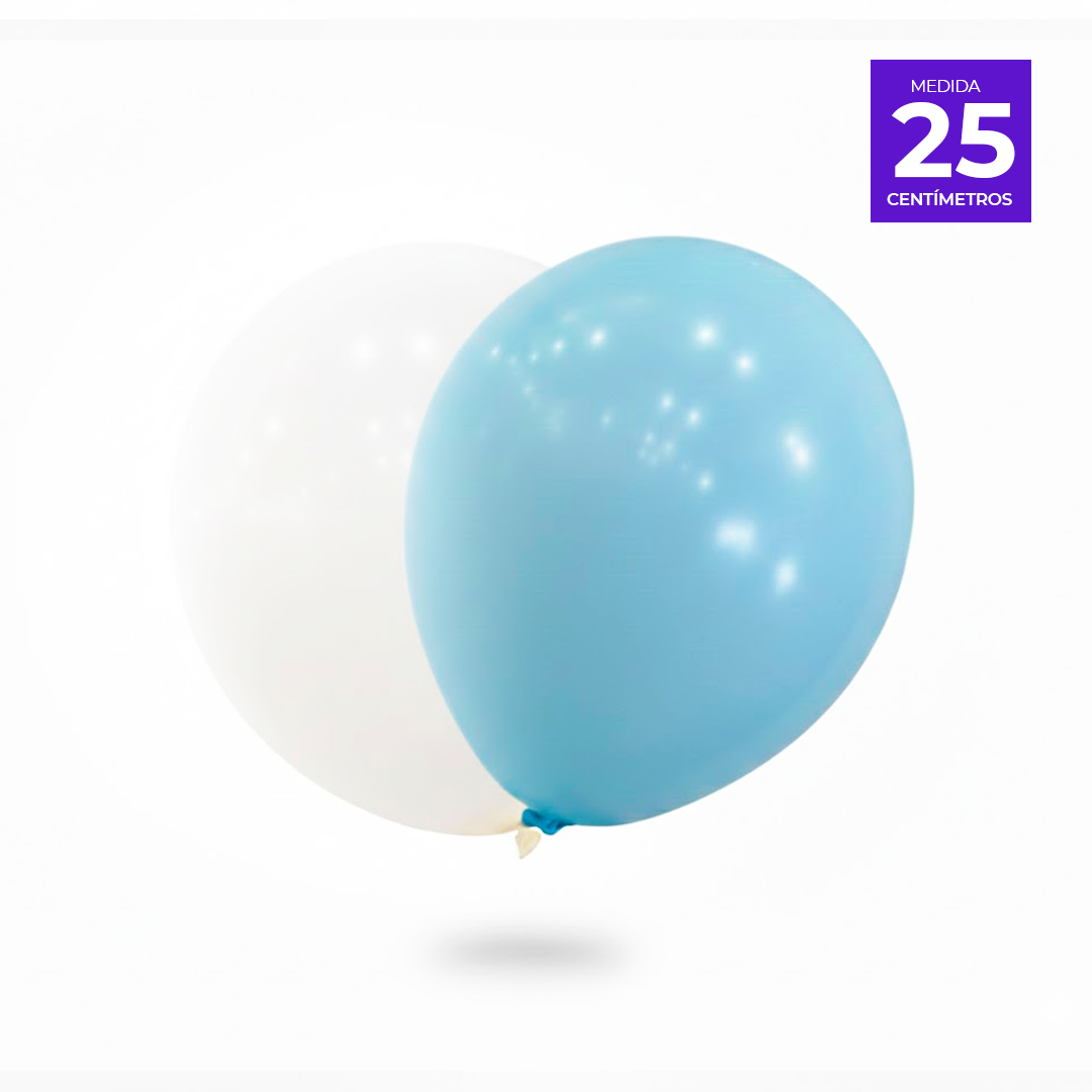 GLOBO LISO R10 X50U CELESTE/BLANCO