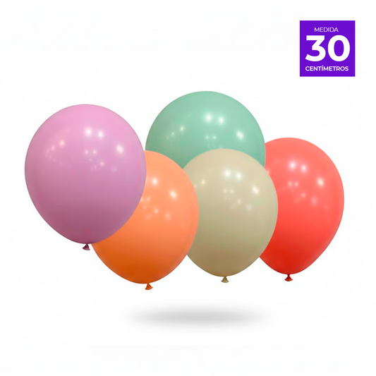 GLOBO LISO R12 X25U PASTEL SURTIDO