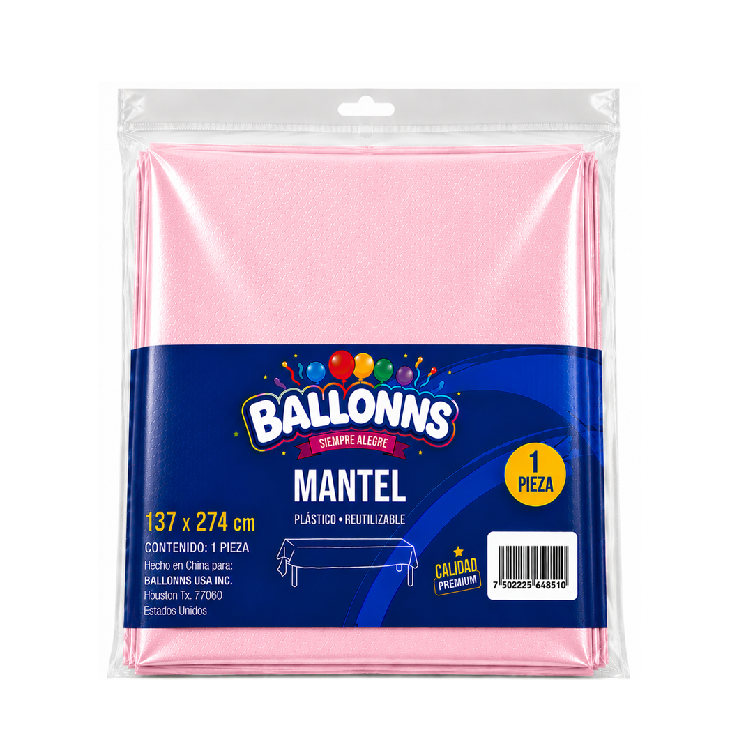 MANTEL PASTEL ROSADO 137X274CM X1U