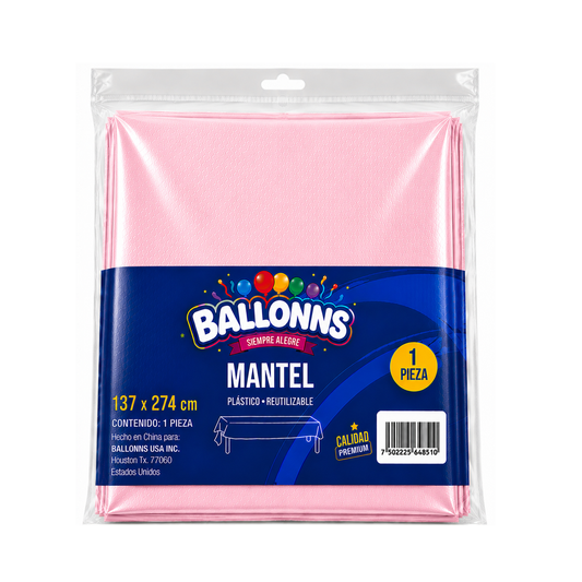 MANTEL PASTEL ROSADO 137X274CM X1U