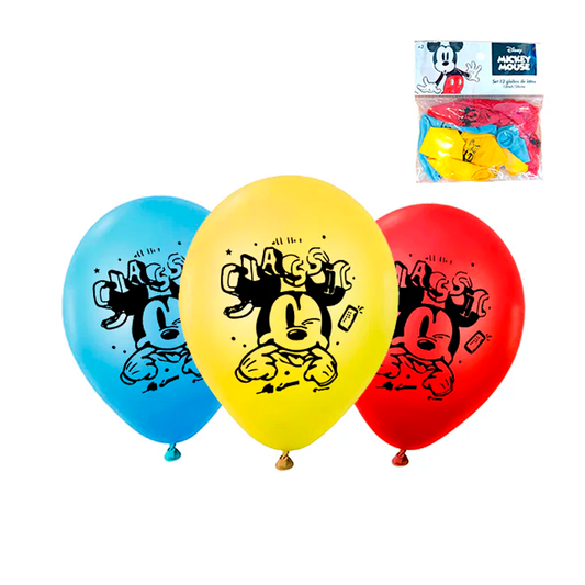 GLOBOS ESTAMPADOS MICKEY X12U