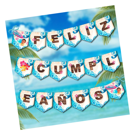 GUIRNALDA FELIZ CUMPLEAÑOS MOANA X1U