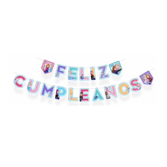 GUIRNALDA FELIZ CUMPLEAÑOS FROZEN 3M X1U