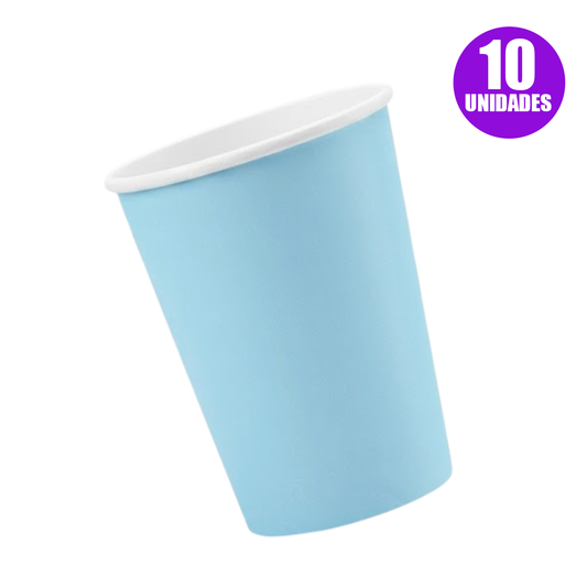 VASO POLIPAPEL CELESTE X10 7OZ