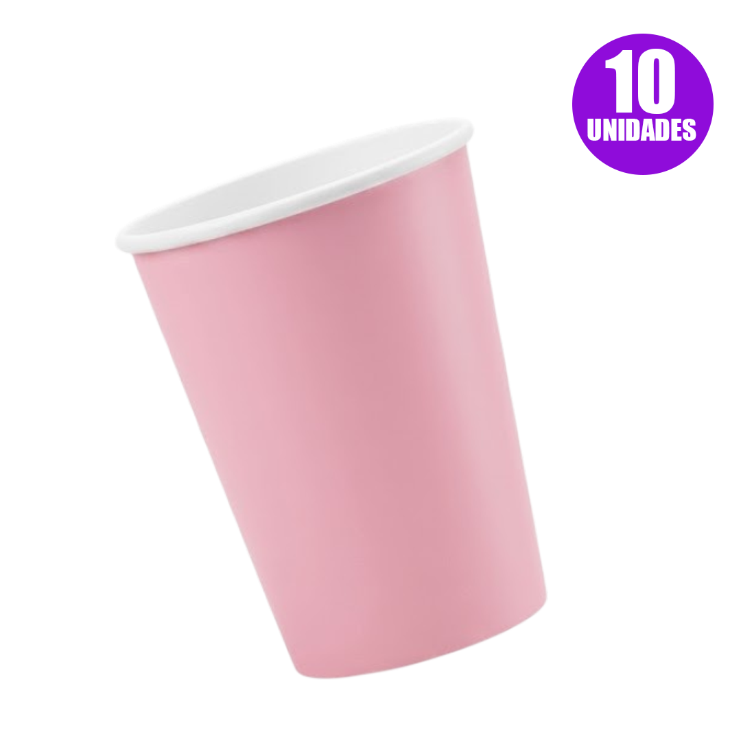 VASO POLIPAPEL 10U ROSADO