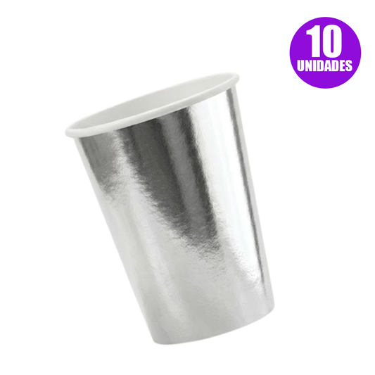 VASO POLIPAPEL METALIZADO 10 U PLATAEDO