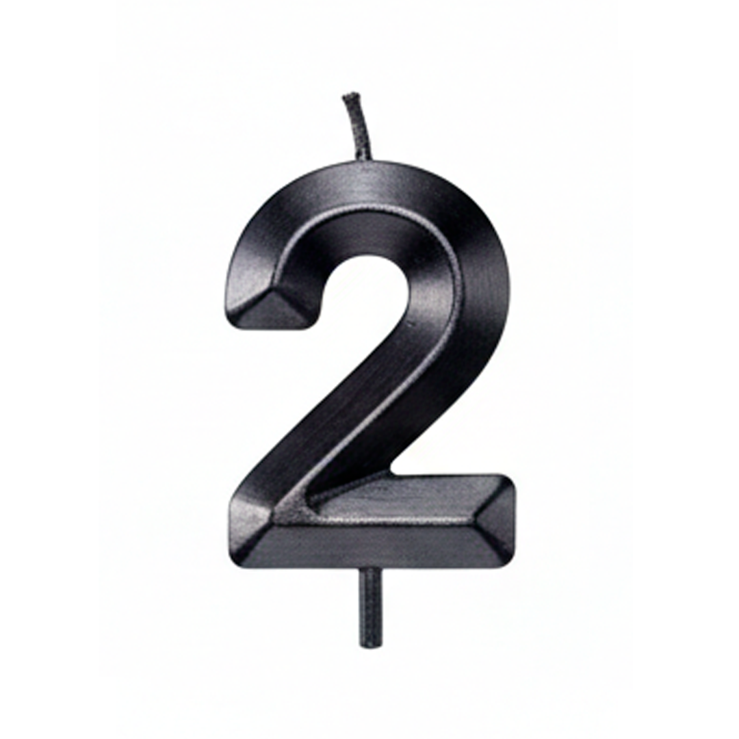 VELA CROMADA NEGRO N°2