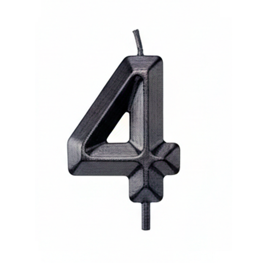 VELA CROMADA NEGRO N°4