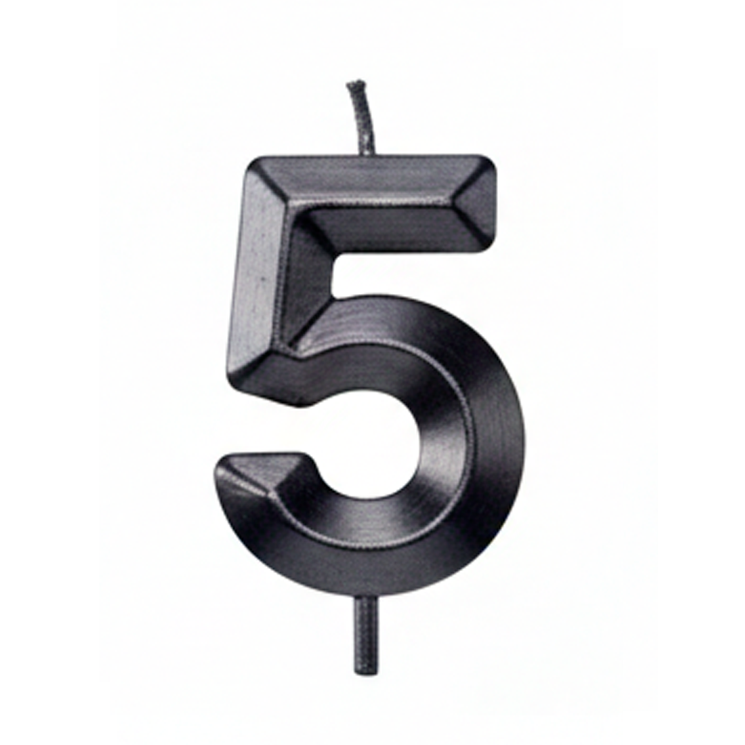 VELA CROMADA NEGRO N°5