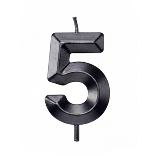 VELA CROMADA NEGRO N°5