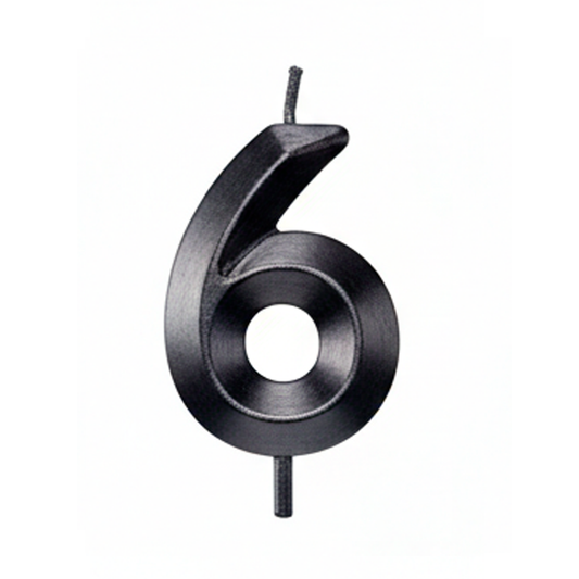 VELA CROMADA NEGRO N°6
