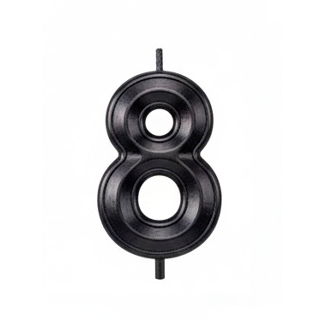 VELA CROMADA NEGRO N°8
