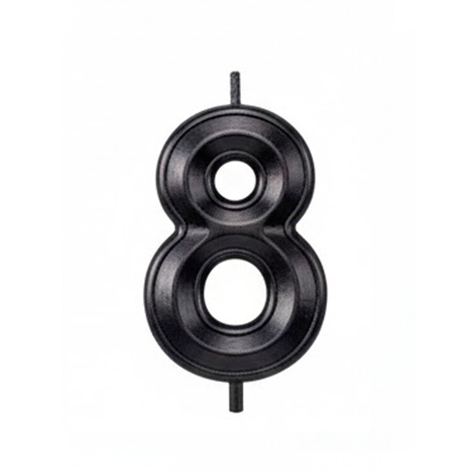 VELA CROMADA NEGRO N°8