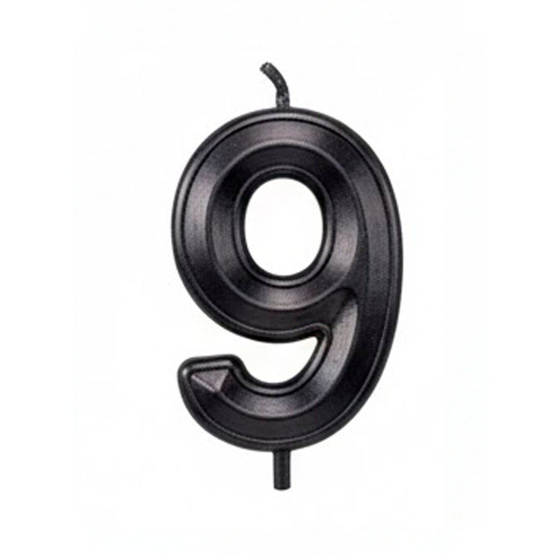 VELA CROMADA NEGRO N°9