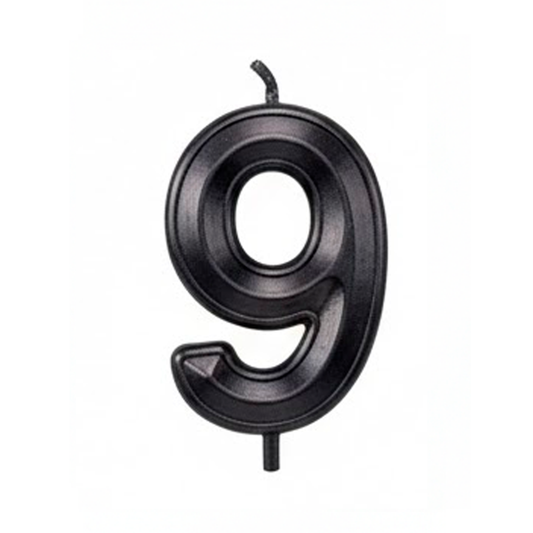 VELA CROMADA NEGRO N°9
