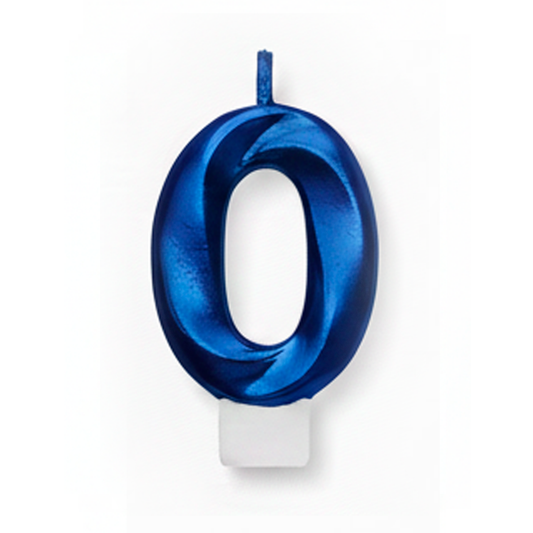 VELA CROMADA AZUL N°0