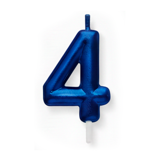 VELA CROMADA AZUL N°4