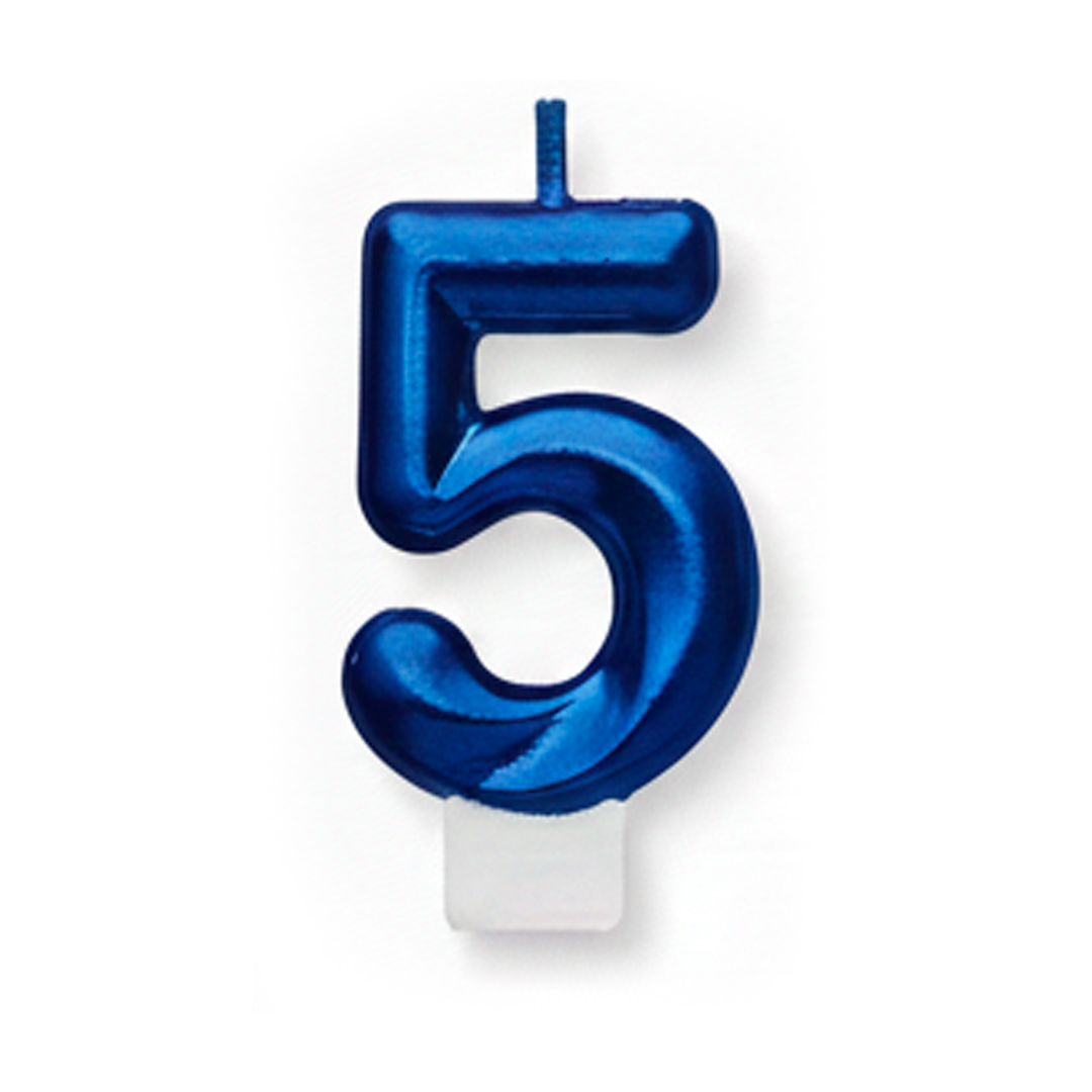 VELA CROMADA AZUL N°5
