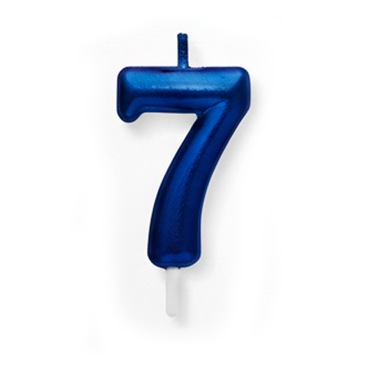 VELA CROMADA AZUL N°7