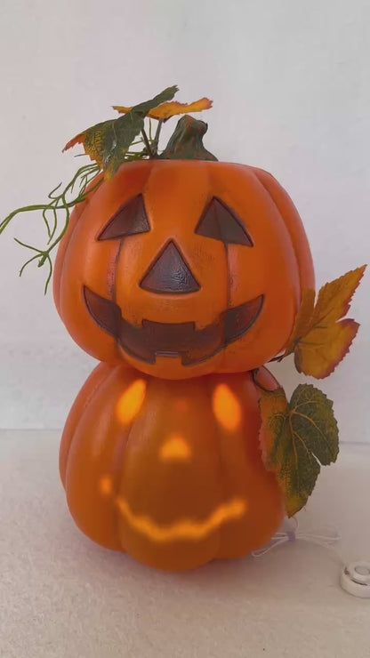 Calabaza doble habladora 28cm encendida
